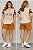 Conjunto de blusa manga curta e bermuda tons caramelo Plus Size - Imagem 1