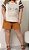 Conjunto de blusa manga curta e bermuda tons caramelo Plus Size - Imagem 1