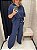 Conjunto Levit - Blusa decote em V e calça azul - Imagem 2