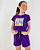CONJUNTO INFANTIL BLUSA/SHORT MENINA VERÃO - BOBBIE GOODS ROXO. - Imagem 1