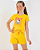 CONJUNTO INFANTIL BLUSA/SHORT MENINA VERÃO - HELLO KITTY AMARELO. - Imagem 1