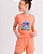 CONJUNTO INFANTIL BLUSA/SHORT MENINA VERÃO - STITCH LARANJA. - Imagem 1
