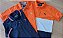 Kit 3 polos masculinas manga curta Yellow Brasil 1 polo listrada 1 polo marinho e 1 polo laranja - Imagem 3