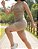 Short Feminino Fitness Cintura Alta Modeladora Bege - Imagem 2
