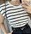 Muscletee listrada branco com preto - Imagem 1