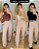 Calça pantalona alfaiataria dois botões bege - Imagem 1