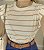 Muscletee listras bege com off - Imagem 1
