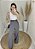 Calça pantalona cinza alfaiataria com cinto - Imagem 3