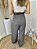 Calça pantalona cinza alfaiataria com cinto - Imagem 6