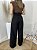 Calça pantalona alfaiataria com cinto preta - Imagem 3