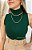 Blusa garrafinha em tricot verde - Imagem 1