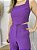 Conjunto alfaiataria calça pantalona e cropped roxo - Imagem 2