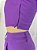 Conjunto alfaiataria calça pantalona e cropped roxo - Imagem 4