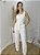 Conjunto alfaiataria calça pantalona e cropped branco - Imagem 1