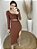 Vestido canelado anarruga marrom - Imagem 3