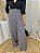 Calça pantalona cinza alfaiataria com cinto - Imagem 1
