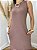 Vestido Moletinho Básico Midi Marrom claro - Imagem 2