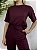 Conjunto blusa manga curta e calça moletinho premium marsala - Imagem 4