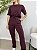 Conjunto blusa manga curta e calça moletinho premium marsala - Imagem 2