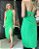 Vestido frente única drapeado com fenda verde limão - Imagem 1
