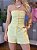Conjunto feminino alfaiataria short e blusa tomara que caia Amarelo - Imagem 2