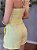 Conjunto feminino alfaiataria short e blusa tomara que caia Amarelo - Imagem 3