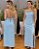 Vestido Suzana alfaiataria decote costas azul - Imagem 1