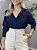 Camisa feminina alongada marinho - Imagem 1