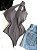 BODY FEMININO NULA MANGA CINZA - Imagem 1