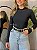 Body Feminino Gola Alta Manga Longa Costas Nuas Cor Preta - Imagem 2