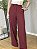 Calça Pantalona Feminina em Linho | Vermelho Vinho - Imagem 1
