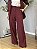 Calça Pantalona Feminina em Linho | Vermelho Vinho - Imagem 4
