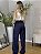 Calça Reta Feminina Linho Azul Marinho - Imagem 2