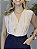 Blusa Feminina Transpassada Sem Manga Viscose | Creme - Imagem 1