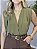 Blusa Feminina Transpassada Sem Manga Social | Verde Oliva - Imagem 1