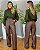 Calça Pantalona Courino Marrom Estilosa - Imagem 3