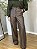 Calça Pantalona Courino Marrom Estilosa - Imagem 1