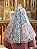 Véu Católico pra Missa Branco Santa Priscila Oval Triangular - Imagem 4