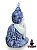 Buda Pintura Grega Azul C/ Strass Em Resina 20Cm - Imagem 3