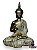 Buda Ouro Abencoando Det. Espelho Sentado Em Resina 28Cm - Imagem 1