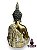Buda Ouro Abencoando Det. Espelho Sentado Em Resina 28Cm - Imagem 4
