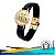 Pulseira Magnética Dourada Couro - São Jorge - Imagem 1