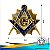 Pin Brasão Esquadro e Compasso Dourado - 2cm - Imagem 1