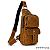 Bolsa de peito em couro masculina Modelo 2 - Marrom - Imagem 1