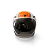 Capacete Aberto Lucca Mod. Sublime Route 66 - Customizado por MTX Imports - Cor Branco com faixa Laranja escrita Preto - Imagem 4