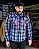 Camisa Masculina de Fibra Sintética Azul com Detalhes Vermelhos - Kustom Art - Imagem 2