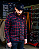 Camisa Masculina de Fibra Sintética Preta com detalhes Vermelhos - Kustom Art - Imagem 2