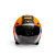 Capacete Aberto Lucca Mod. Sublime Route 66 - Customizado por MTX Imports - Cor Laranja com faixa Preta Fosco - Imagem 3