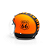 Capacete Aberto Lucca Mod. Sublime Route 66 - Customizado por MTX Imports - Cor Laranja com faixa Preta Fosco - Imagem 2
