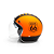 Capacete Aberto Lucca Mod. Sublime Route 66 - Customizado por MTX Imports - Cor Laranja com faixa Preta Fosco - Imagem 4